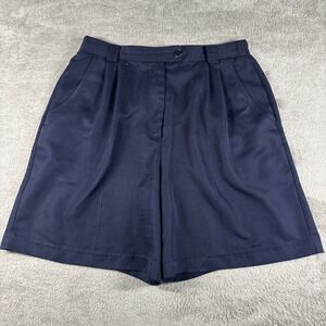 Lily's Of Beverly Hills Women's Golf/Bermuda Pleated Shorts 3 Pockets Navy 14